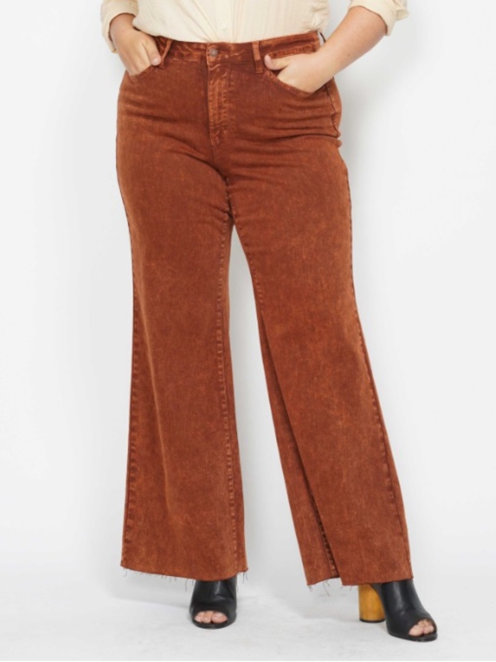 JUDY BLUE "PSL" PUMPKIN SPICE WIDE LEG JEANS sz 20W